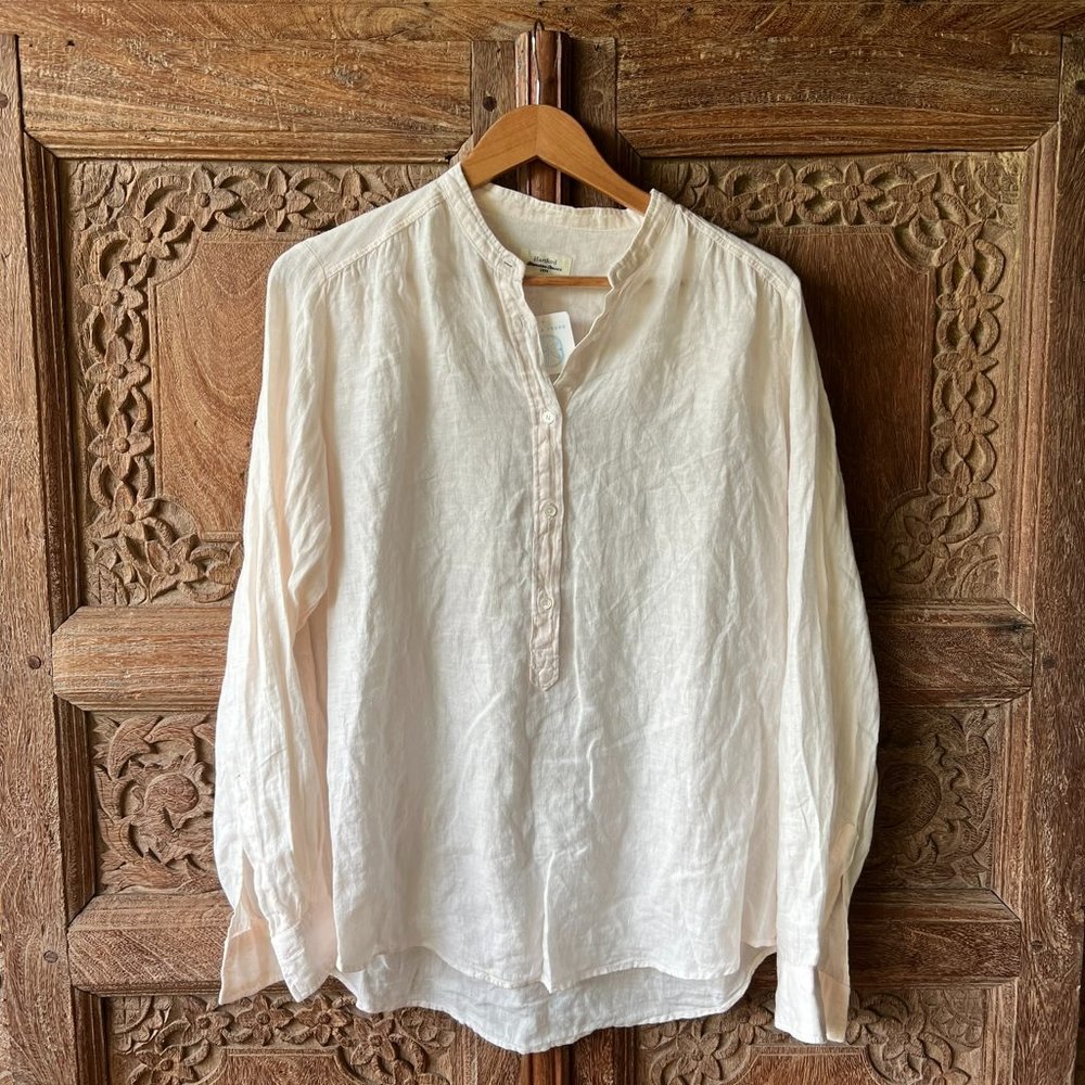 Heartford linen button down in blush